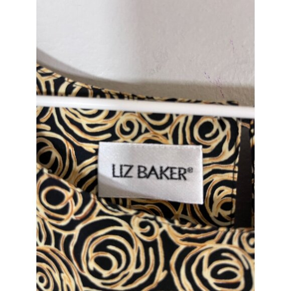 Liz Baker Metallic Floral 3X Black Retro Classic Chic Glam Preppy Geometric 80s - Picture 2 of 11